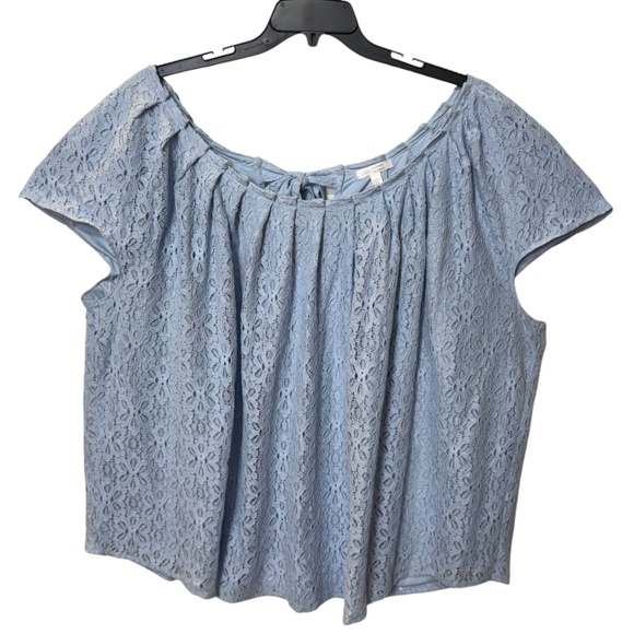 LC Lauren Conrad Light Blue Lace Tunic - Picture 5 of 16